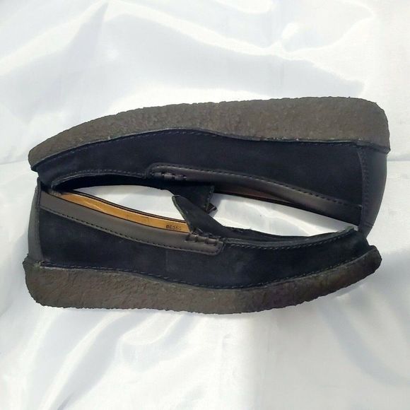 Lands’ End Black Suede‎ Leather Loafers Crepe Sole Made in Brazil Size 9 Women - Picture 4 of 7